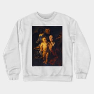 The Holy Family by Candlelight by Jacob Jordaens Crewneck Sweatshirt